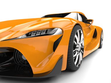 Far aşırı closeup ateş kehribar modern süper araba - çarpıcı