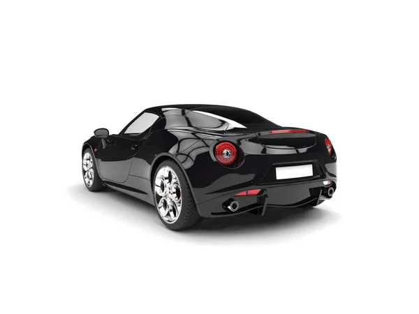 Black shiny luxury sports car - tail view — Stock Photo, Image