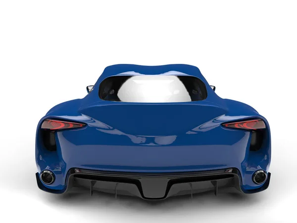 Синий современный суперспорткар - вид сзади — стоковое фото