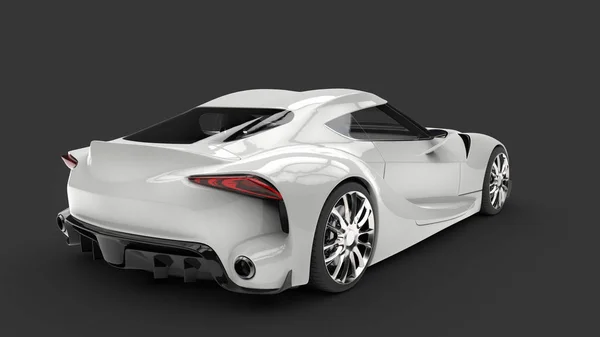 Kości słoniowej biały nowoczesny sportowy samochód - Zobacz top ogon — Zdjęcie stockowe