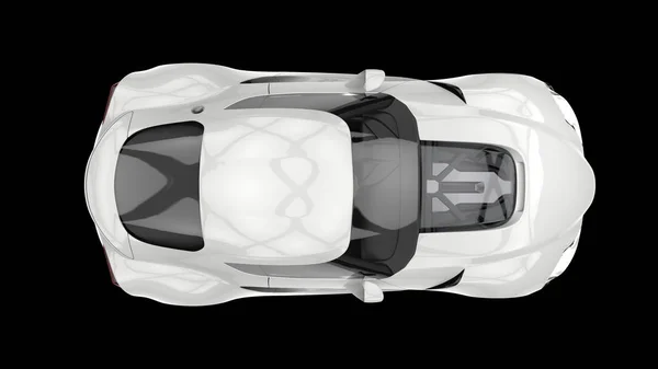 Slonovinová bílá moderní sportovní auto - shora dolů zobrazení — Stock fotografie