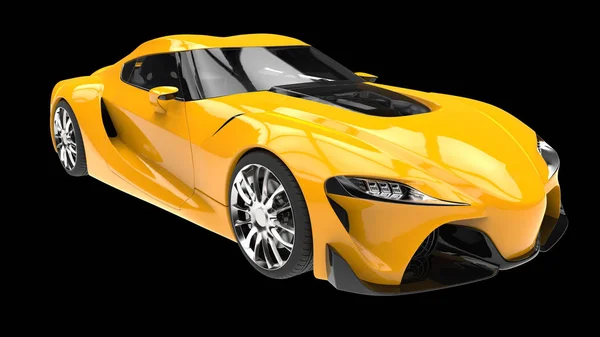 Максимальный жёлтый ударный современный спортивный автомобиль — стоковое фото