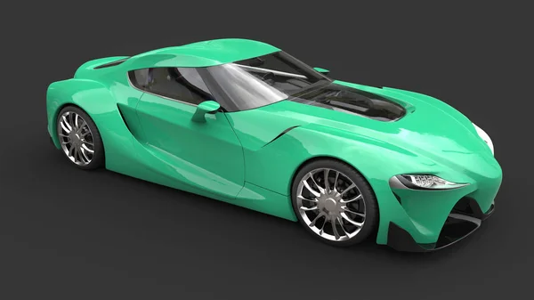 Kul guppie grön modern sportbil - top studio skott — Stockfoto