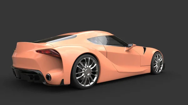 Modern super sports car - light salmon color - tail view — Stock Photo, Image