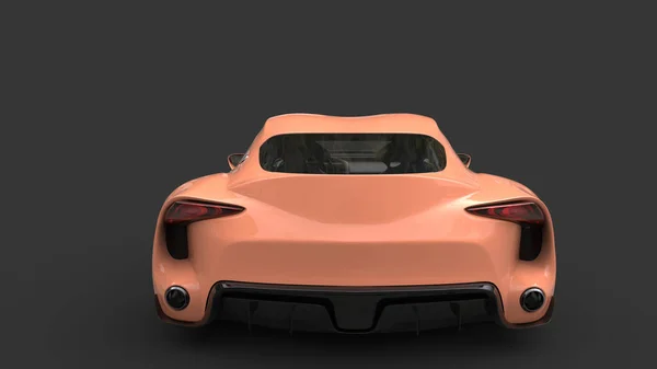 Modern super sports car - light salmon color - back view — Stock Photo, Image