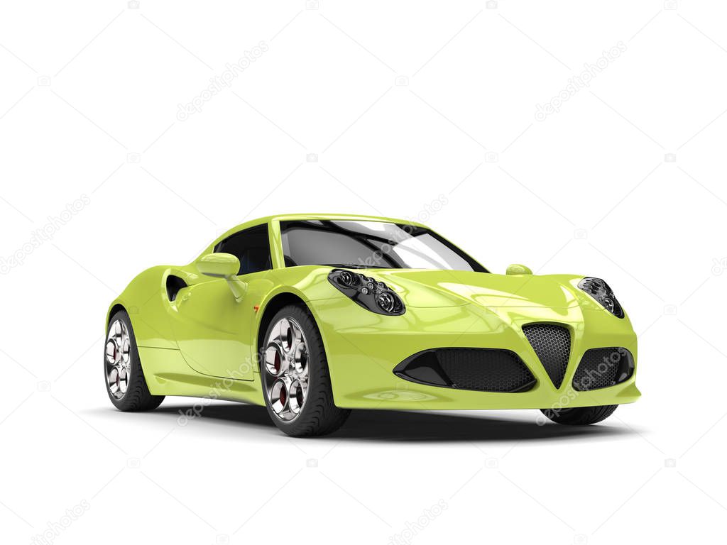 Lime green modern sports car 