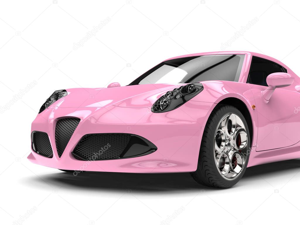 Soft pink modern sports car - cut shot