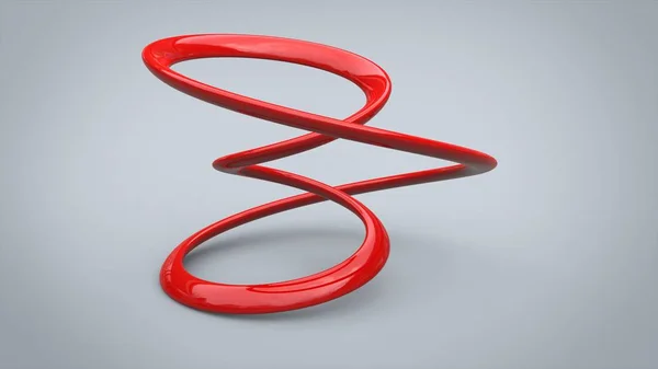 Abstraktes rotes Metall wellenförmige Skulptur — Stockfoto