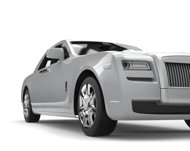 Modern gümüş lüks iş araba - Önden Görünüm portre vurdu