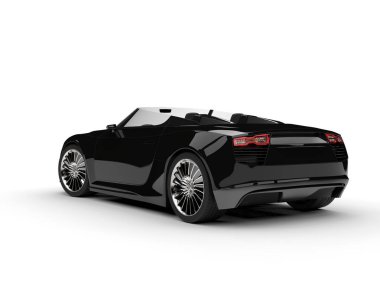 Şanlı modern siyah cabriolet süper araba - kuyruk görünümü