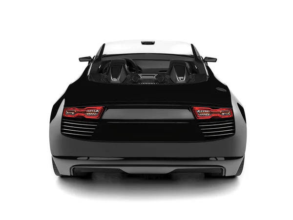 Glorious modern black cabriolet super car - back view — Stock Photo, Image