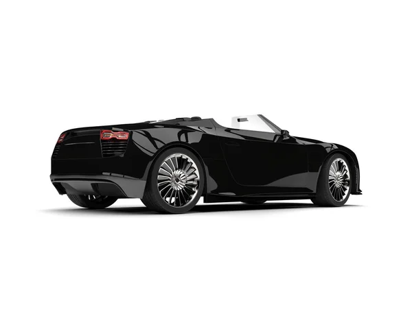 Glorioso moderno cabriolet preto super carro - visão traseira — Fotografia de Stock