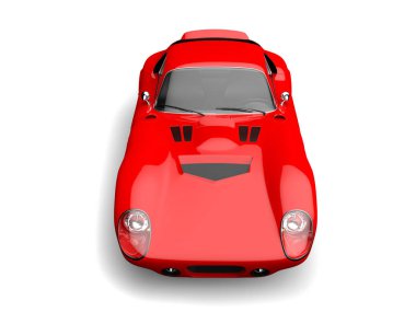 Canlı turuncu eski okul yarış arabası - üst Önden Görünüm