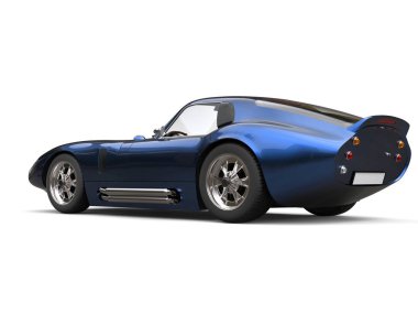 Harika vintage yarış arabası - iki pearlescent mavi carpaint sesi