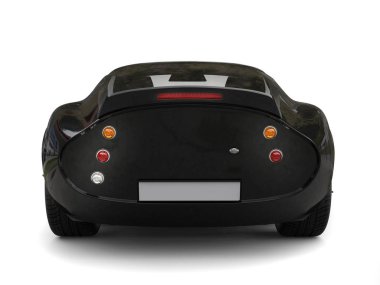 Çarpıcı siyah vintage yarış arabası - arkadan görünüm