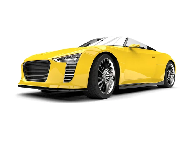 Ljusa gula modern sportbil super - skönhet skott — Stockfoto