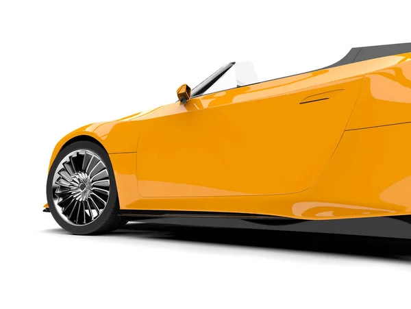 Cadmium yellow modern convertible super sports car - door close seup shot — стоковое фото
