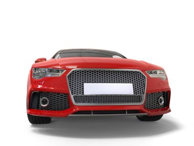 Sıcak kırmızı modern iş araba - Önden Görünüm portre vurdu