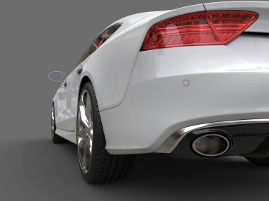 Temiz modern beyaz iş araba - stop lambası portre vurdu