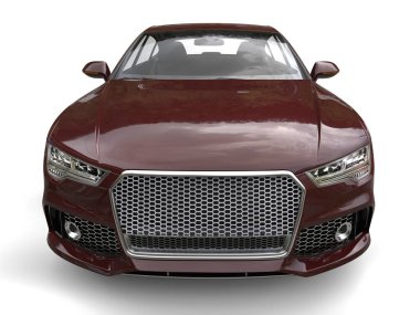 Çikolata kahverengi modern iş araba - Önden Görünüm portre vurdu