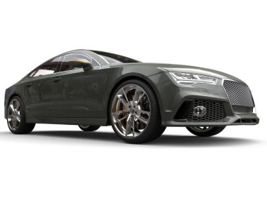 Metalik cadet yeşil modern iş araba - düşük açısı shot