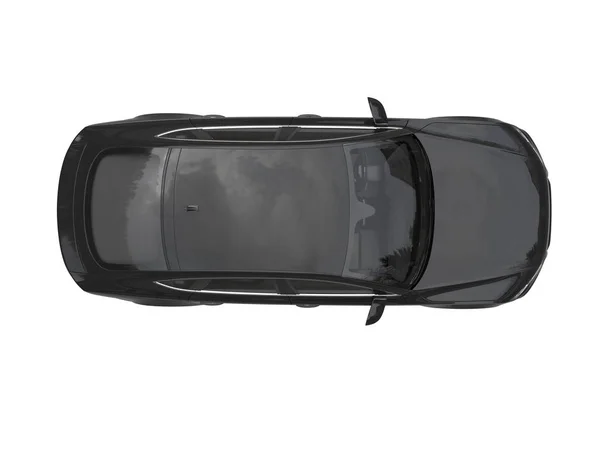 Jet black modern generic business car - top view — Stock Photo, Image