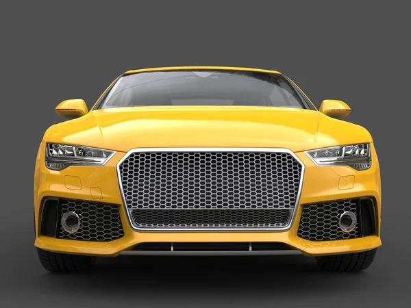 Luminoso giallo moderno business car - primo piano colpo — Foto Stock