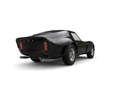 Siyah vintage yarış arabası - kuyruk görünümü