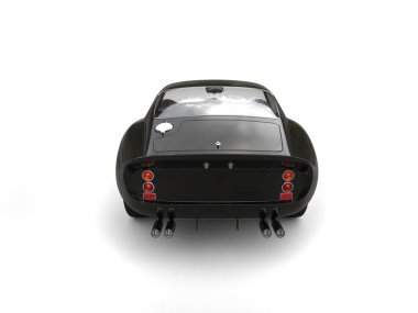 Siyah vintage yarış arabası - en iyi arkadan görünüm