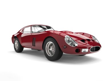 Koyu kızıl hızlı vintage yarış arabası