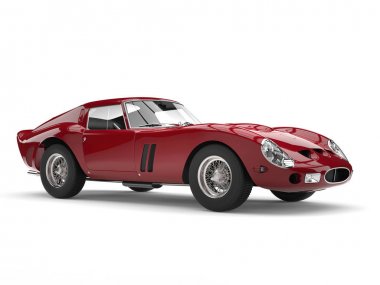 Koyu kızıl hızlı vintage yarış arabası - güzellik vurdu