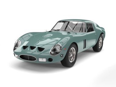 Puslu sabah mavi vintage yarış arabası geri