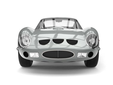 Harika gümüş vintage yarış arabası