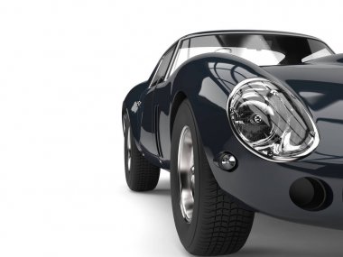 Koyu parlak harika vintage yarış arabası - Far portre vurdu