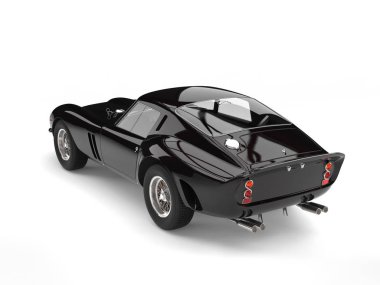 Süper jet siyah vintage yarış araba - studio shot - kuyruk görünümü