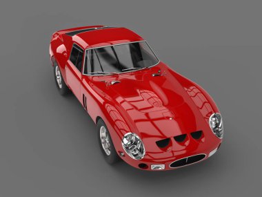 Öfke kırmızı vintage yarış arabası - yüksek açısı shot