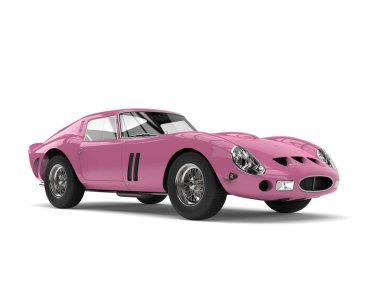 Karanlık şeker pembe eski eski model spor araba