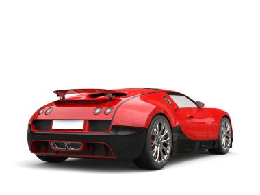 Siyah ve kırmızı modern harika supercar - kuyruk görünümü
