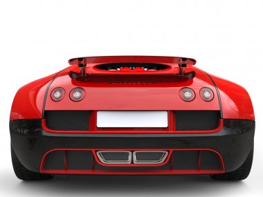 Siyah ve kırmızı modern harika supercar - arkadan görünüm