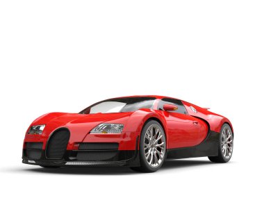 Siyah ve kırmızı modern harika supercar