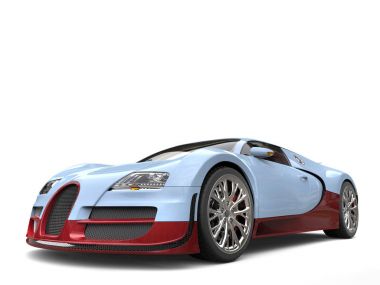 Güzel açık gökyüzü mavi bordo ayrıntıları modern kavram supercar ile