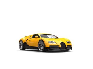 Çarpıcı modern sarı süper spor otomobil