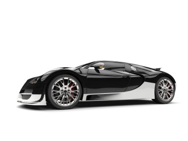 Siyah ve beyaz modern süper spor otomobil - studio vurdu