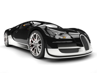 Siyah ve beyaz modern süper spor araba - epik çekim