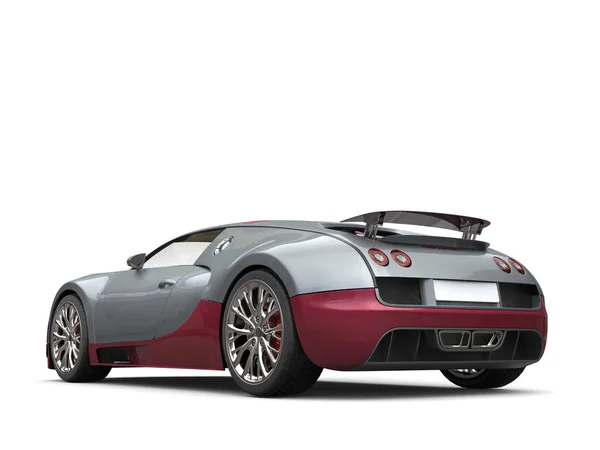 Fémes szürke modern szuper sport autó a sötét vörös fémes részletek — Stock Fotó
