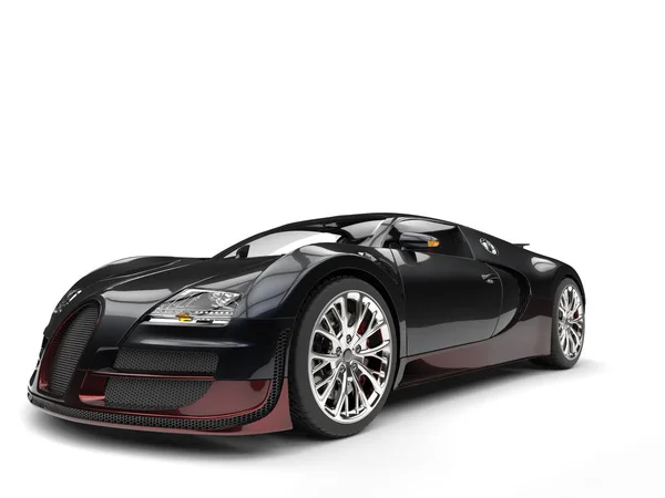 Moderní tmavě šedé a červené luxusní sportovní automobil — Stock fotografie