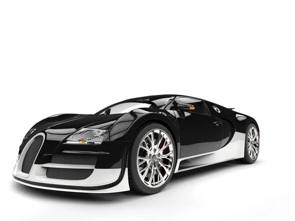 Чорно-білий сучасний супер спортивний автомобіль - знімок краси — стокове фото