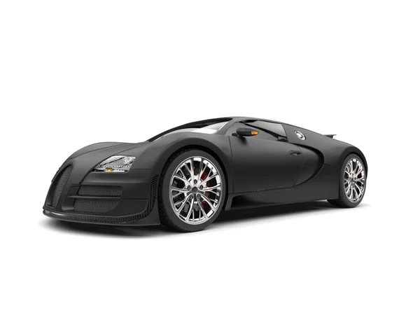 Beautiful modern matte black concept super sportscar — Stock Photo, Image