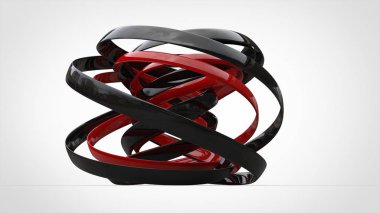 Siyah ve kırmızı modern 3d soyut sanat 