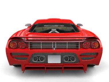 Ateşli kırmızı modern süper araba yarışı - arkadan görünüm